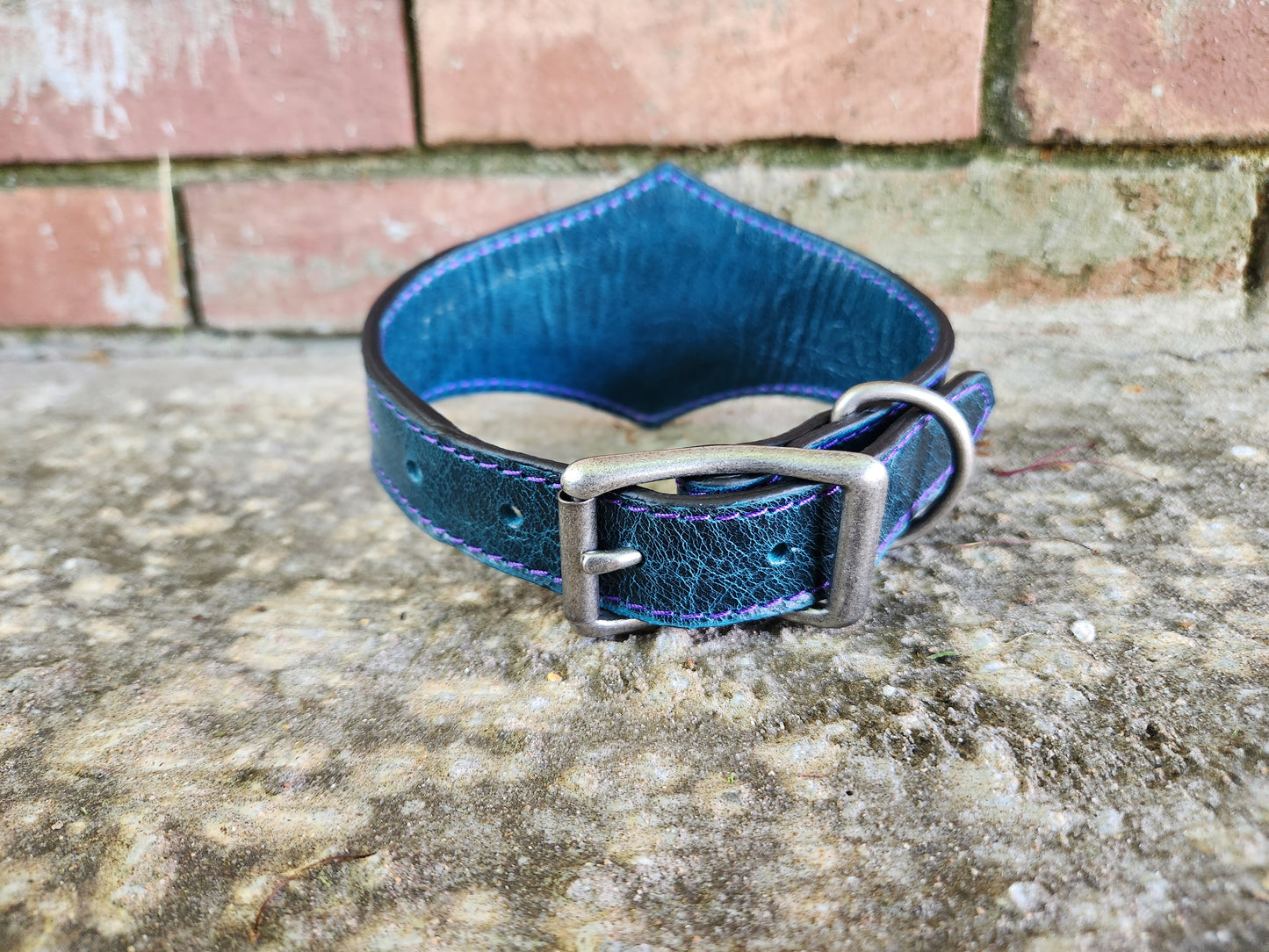 Custom Teal Floral Collar