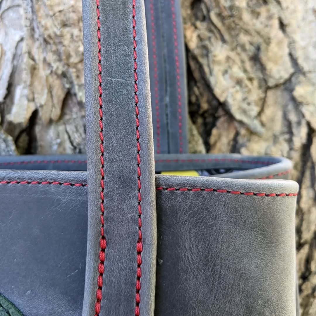 Grey Leather Tote Bag with Boba Fett Appliqué and Star Wars Lining