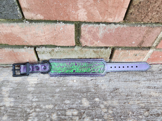 10"-13" Purple and Green Leaf Collar