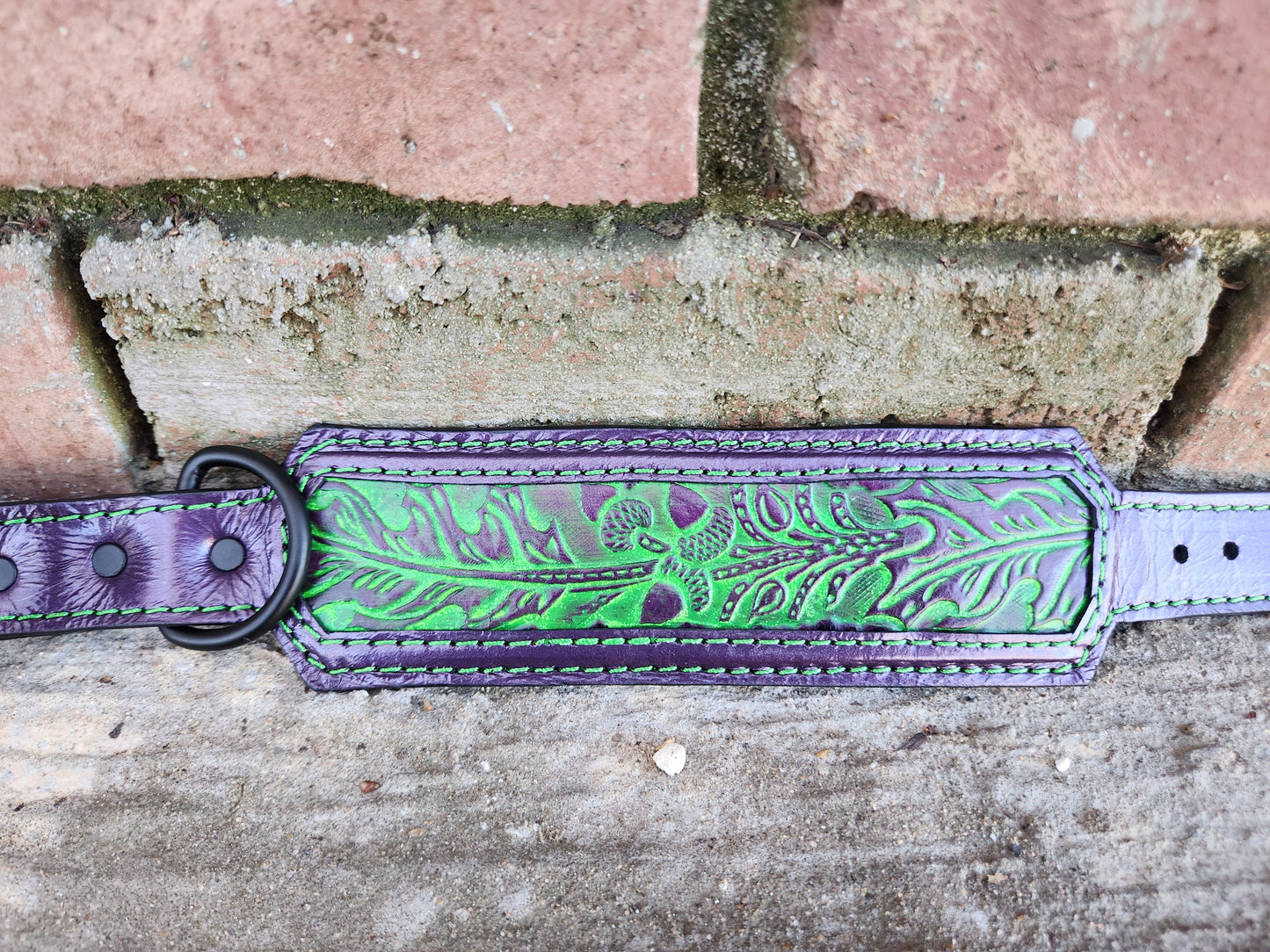 Purple and Green Leaf Collar