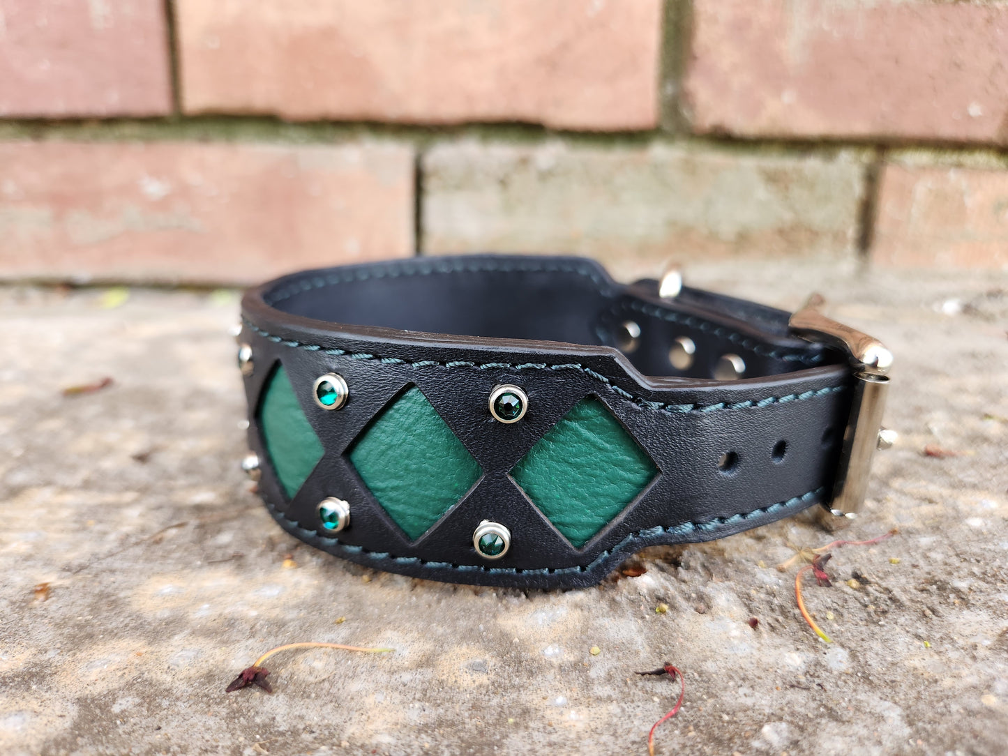 Green and Black Collar