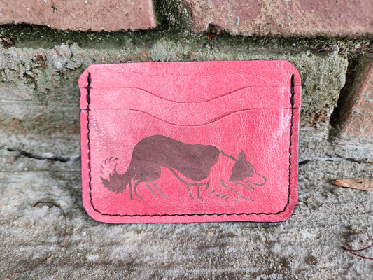 Pink Border Collie Card Wallet