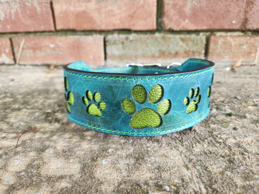 Custom Watercolor Paw Print Collar