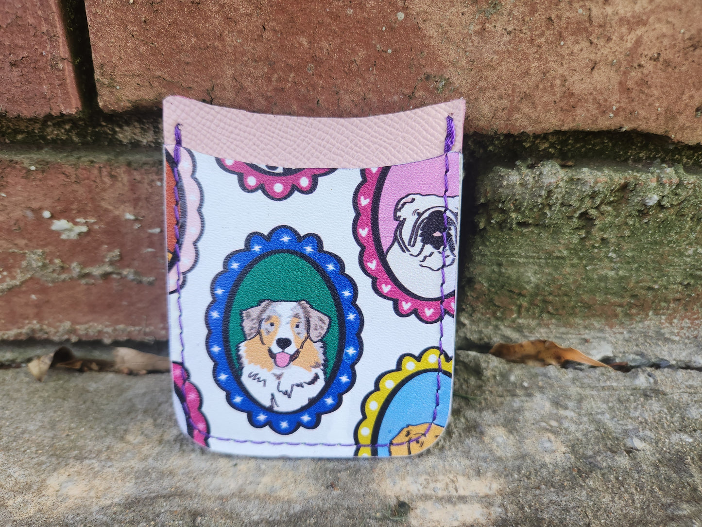 Vertical Pug & Aussie Card Wallet