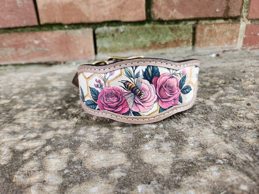 Custom Bee Leather Collar