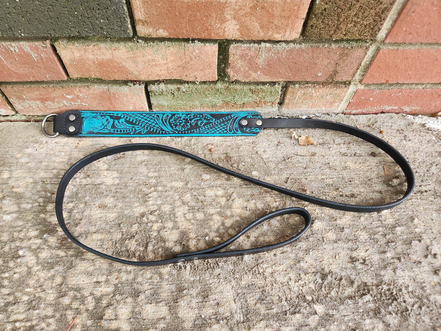 Teal Floral Slip Leash