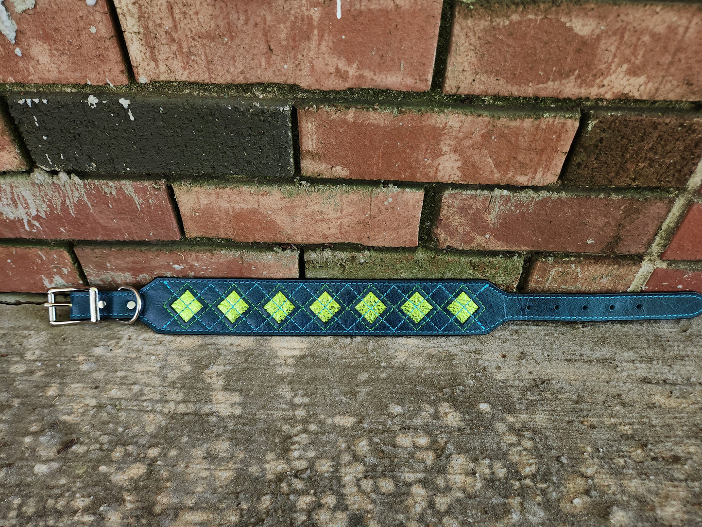 Green Argyle Collar