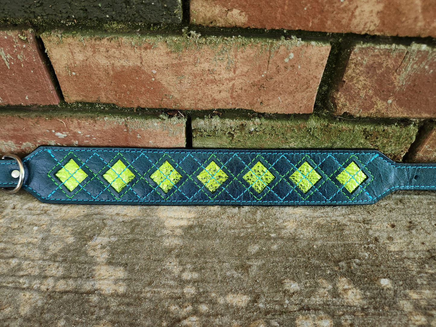 Green Argyle Collar