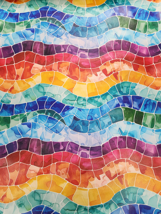 Rainbow Mosaic Leather