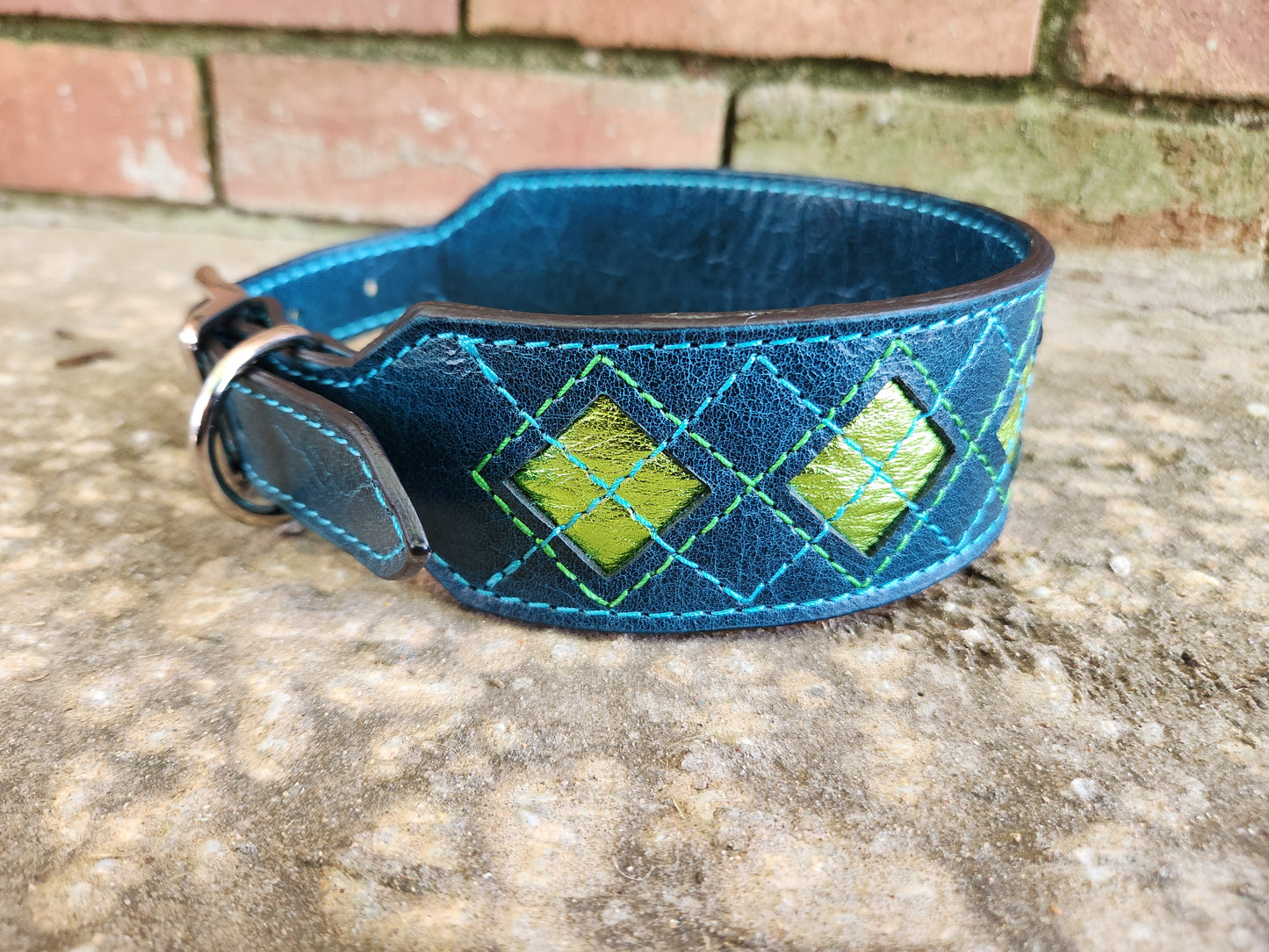 Green Argyle Collar